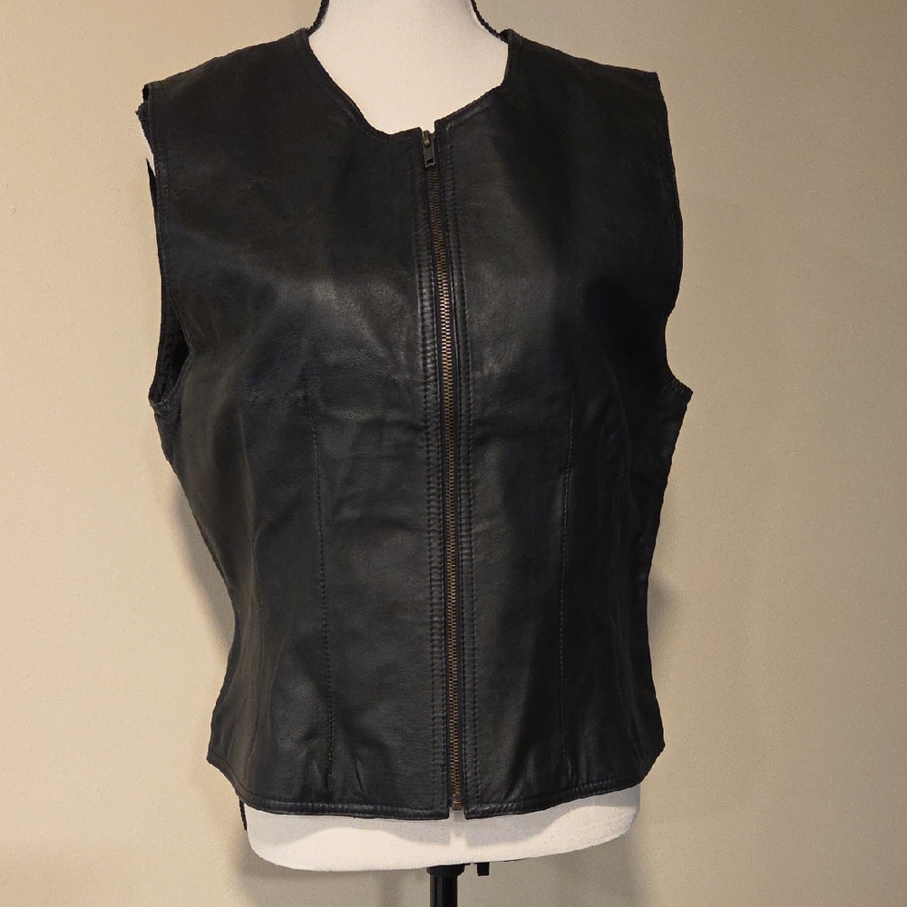Vintage Amanda Smith Black Fitted Vest with Zipper